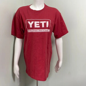 Yeti T Shirt Red and White Logo